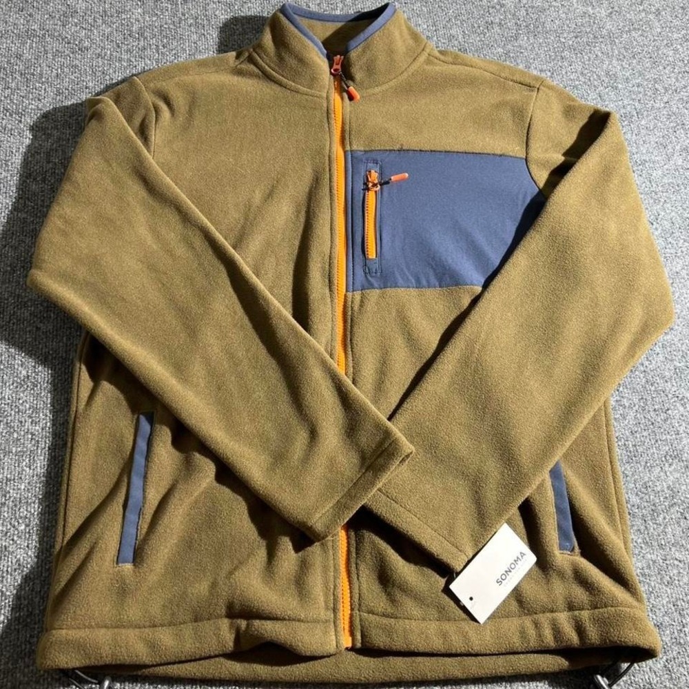 Sonoma‎ Goods For Life Mens Polar Fleece Jacket Medium Olive Green MS13K406RS
